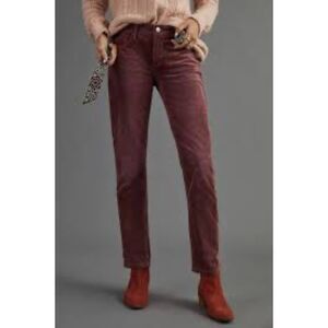 PILCRO Women's Rose Corduroy Slim Boyfriend Crop 5 Pocket Mid Rise Pant Size 32